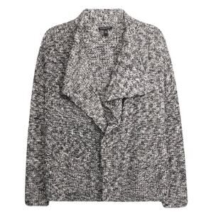 Eileen Fisher Cotton Alpaca Cardigan Gray Black Petite Small